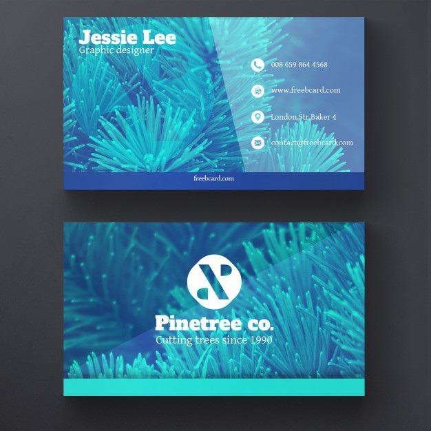 Business card with blue plants Free Psd. See more inspiration related to Logo, Business card, Mockup, Business, Abstract, Card, Template, Office, Visiting card, Presentation, Stationery, Corporate, Mock up, Company, Modern, Branding, Visit card, Identity and Brand on Freepik.