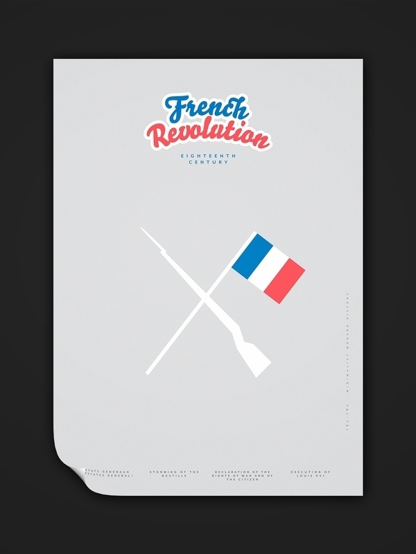 Minimalist Modern History 15c–19c on the Behance Network #history #modern #lee #wonchan #french #poster #revolution #minimalist #typography