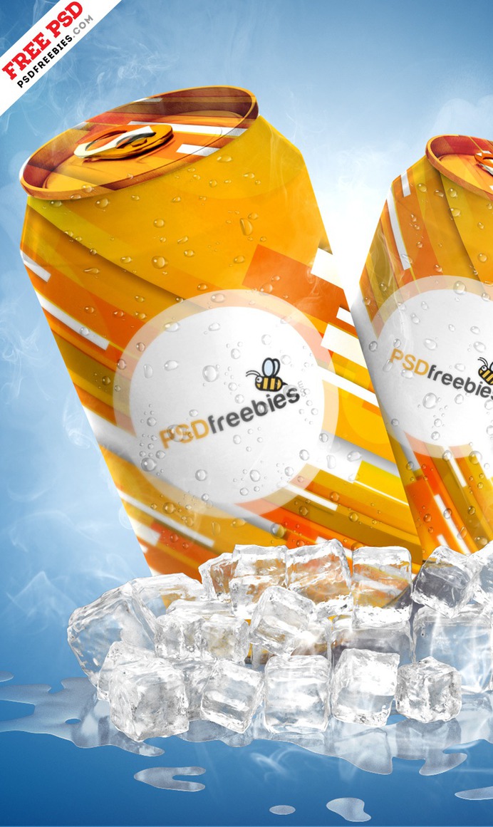 Free Soda Can PSD Mockup
