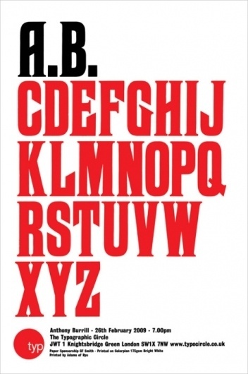 Anthony Burrill - Lecture poster -&Acirc; The Typographic Circle 2009 #burrill #lecture #anthony #poster #typography