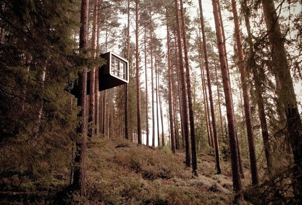 Baumhaus Hotelzimmer in Schweden: In einem Wald bei Norrbotten stehen "The... #forest #architecture