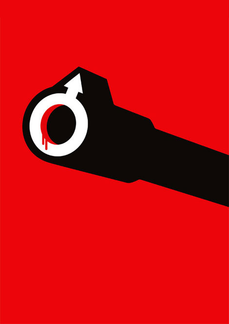 Untitled, by Noma Bar #graphic design #design #illustration #creative #red #inspiration #male #violence
