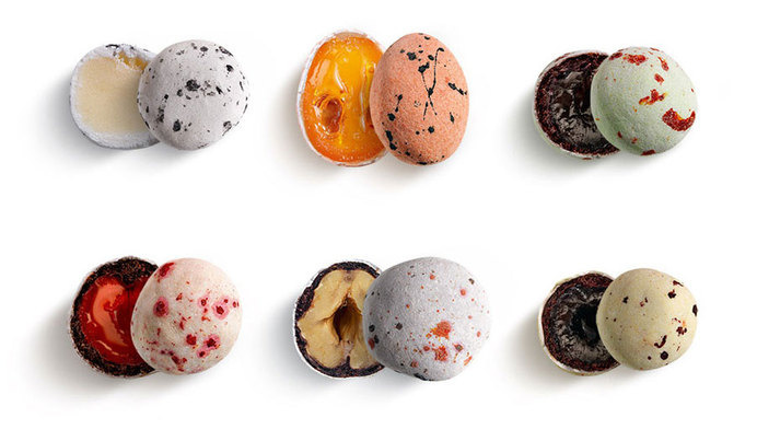 mousegraphics via www.mr-cup.com #branding #eggs #pebble #edible #design #food #photography #sliced #circle
