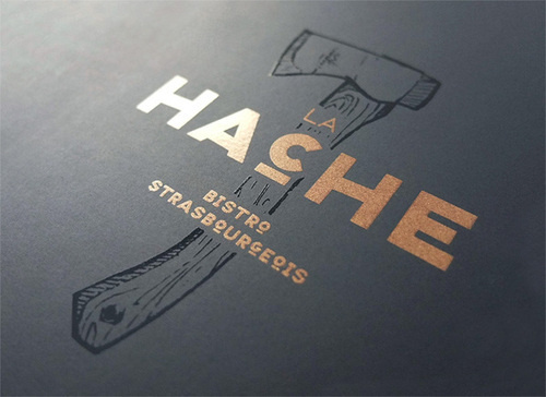 La Hache #bistro #branding #design #identity #hatchet #logo