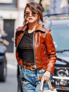 FilmStarLook Offering You Amazing Salena Gomez Leather Jacket For Women's In Best Price With Good Material. So Visit Our Online Store Today And Buy Your Best Product Here. #SalenaGomez #WomenJacket #FilmStarLook #BrownJacket https://bit.ly/2kbvZBs