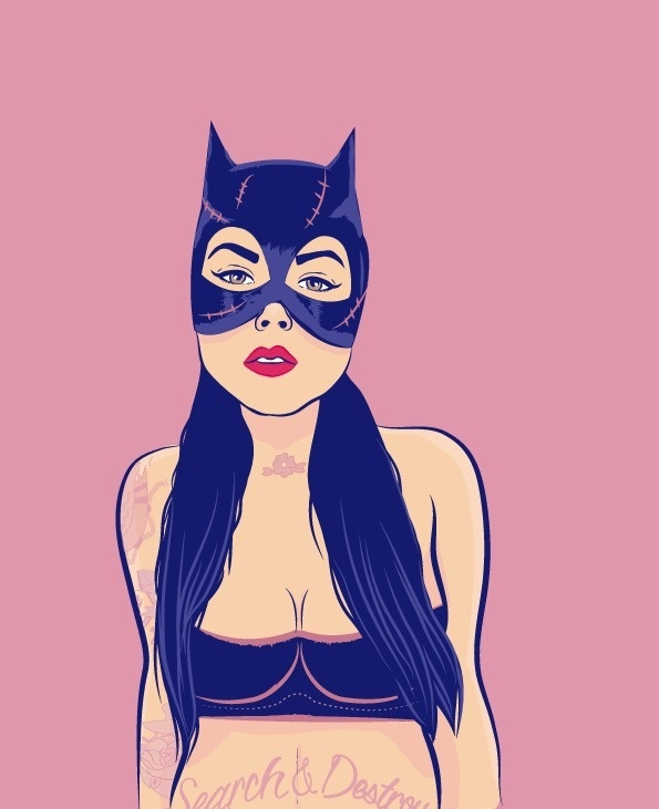 mad mari #woman #girl #pop #cat #illustration