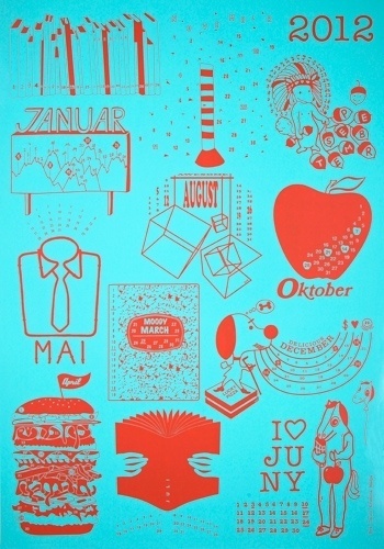 Kalender NY 2012 : Claudia Kappenberger #calendar #silkscreenprinting #girls #tradition #4 #poster #nyc #teamwork