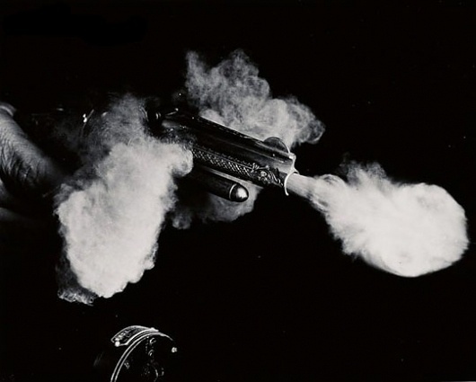 Today's Photograph - mashKULTURE #weapon #white #smoke #shooting #pistol #gun #black #and