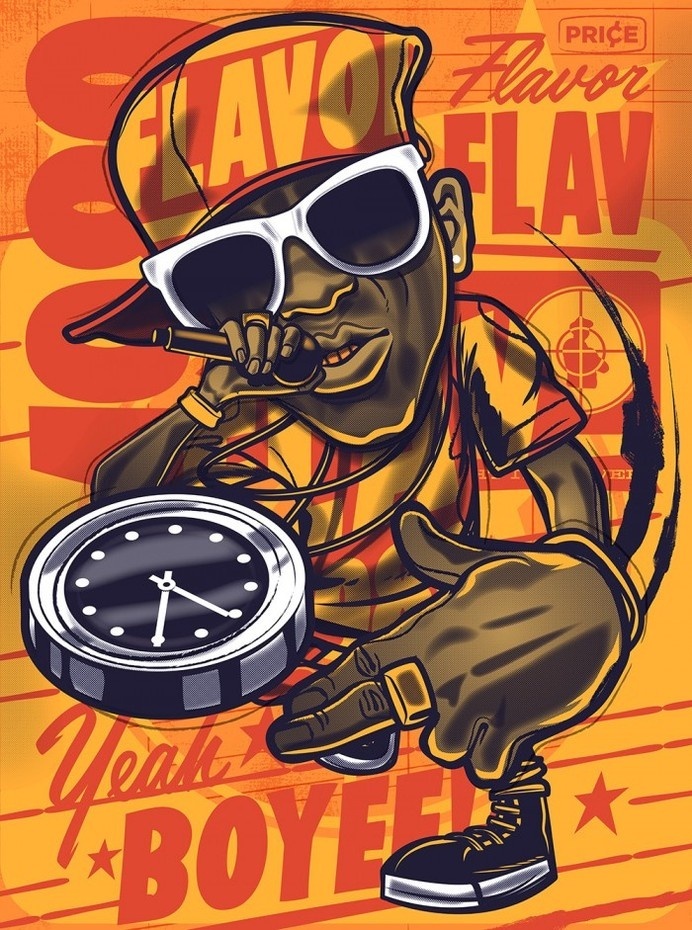 Flavor Flav #publicenemy #hiphop #illustration #poster #flavorflav #typography
