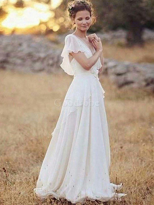 Robe de mariée ruché en chiffon ligne a de princesse belle