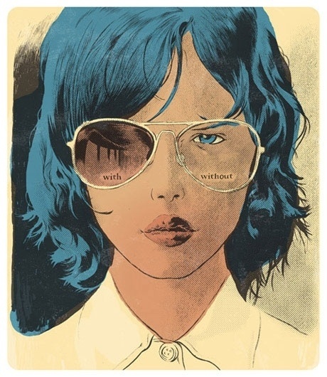 with&without.jpg (JPEG Image, 460x530 pixels) #illustration #sunglasses #woman