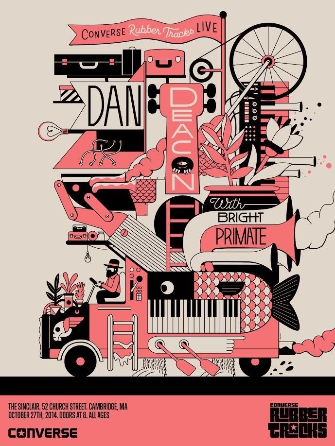 I recently got to design the poster for the Converse Rubber Tracks Live performance by Dan Deacon at The Sinclair in Boston. The show was fr #illustration