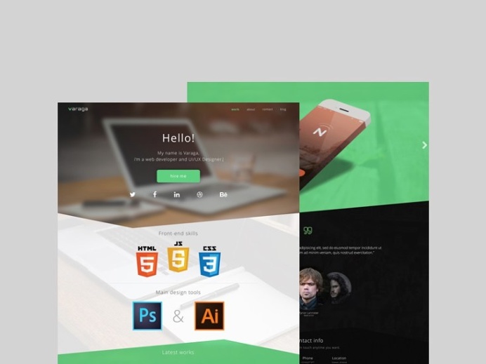 Varaga : Free Landing Page PSD Template
