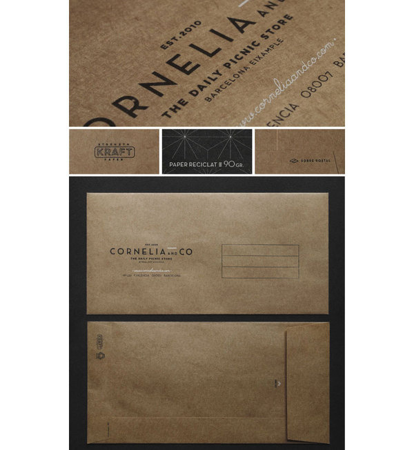 cornelia identity by Oriol gil www.mr cup.com #business #branding #card #black #brown #envelope #logo #cards