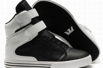 Men Black and White High Top Supra TK Society Skate Footwear #shoes