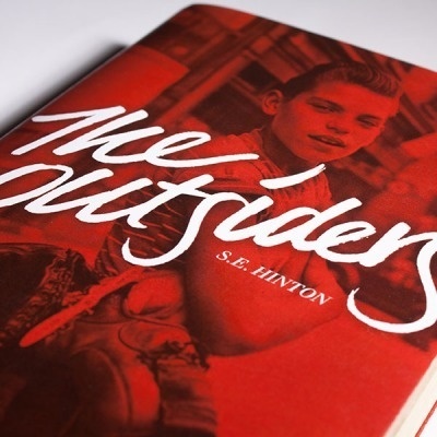 'the outsiders' book cover type treatment #lettered #marker #lettering #letters #red #ink #outsiders #book #the #cover #photography #pen #type #hand #typography