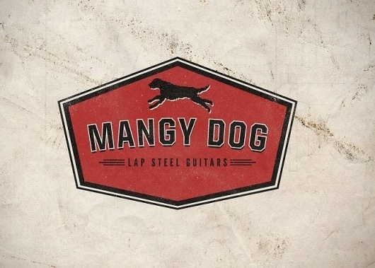 Mangy Dog Logo #guitar #badge #bra #branding #distressed #vintage #logo #dog