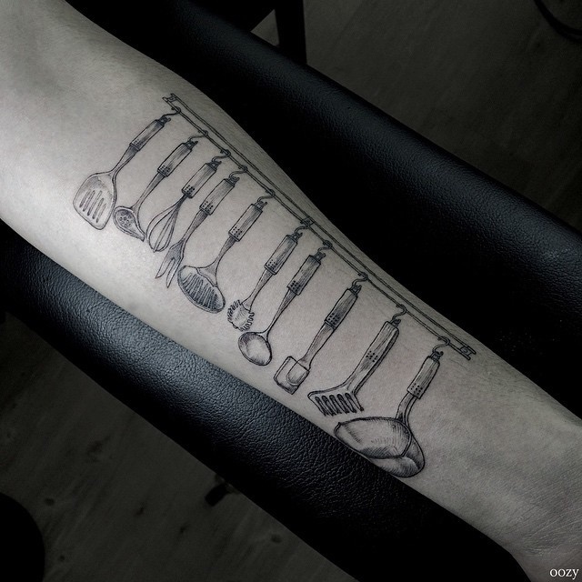 Artist Tattoos Tools Of People's Professions On Their Skin