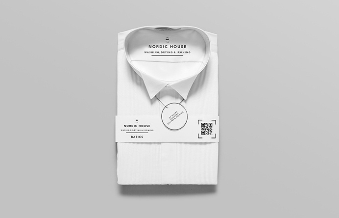 Logo and print designed by Anagrama for dry cleaning shop Nordic House #packaging #branding