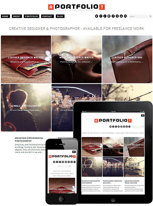Free Minimalist Portfolio WordPress Themes