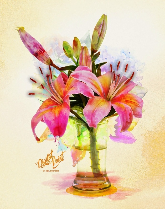 Digital Plant painting by Neil duerden