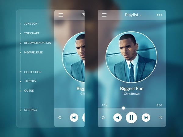 Music Player Side Menu #ui