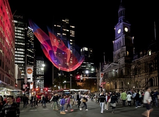 IMG_4868 Tsunami.jpg 681×500 pixels #sculpture #fabric #janet #city #sydney #color #night #art #echelman