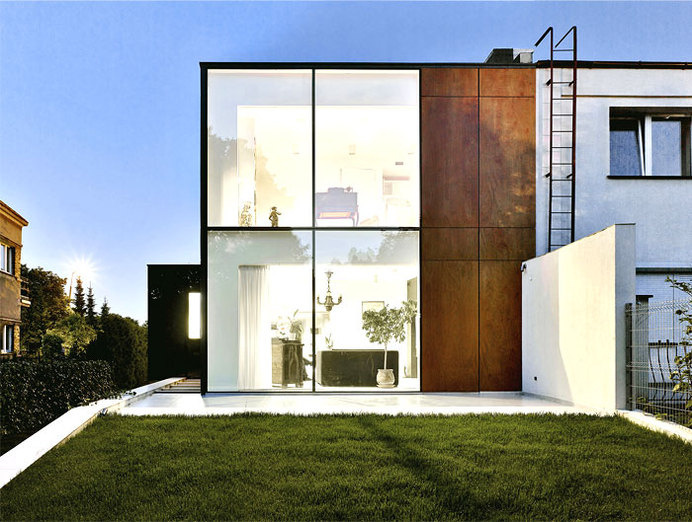 Perforated House Simple Cube with no Balconies semi detached house contemporary pies art #house #design #dream #home #architecture