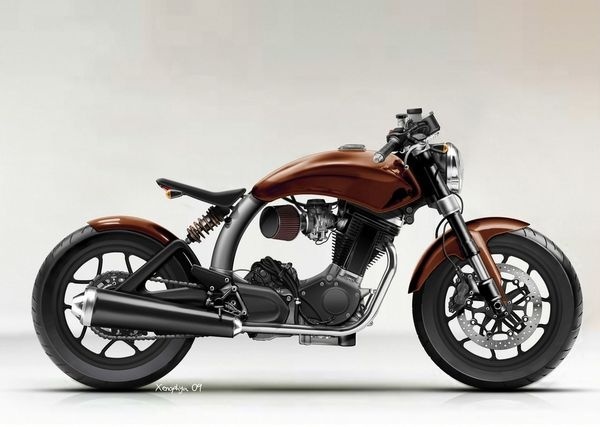Mac Custom Motorcycle 3 #retro #brown #bike #bobber #chopper #motorcycle