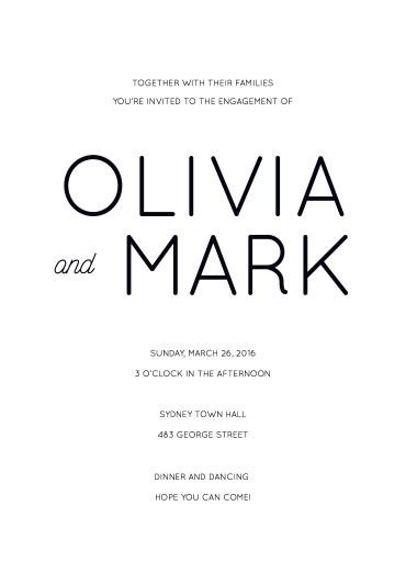 Modern - Engagement Invitations #paperlust #weddinginvitation #weddinginspiration #weddingstationery #engagement #engagementinvitation #car