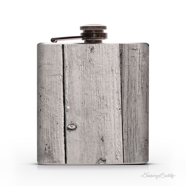 Vintage Painted Wood 6oz Whiskey Hip Flask #flask #rustic #wood #vintage #repurpose
