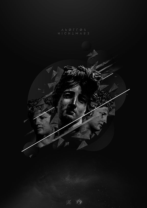 Apollos Nightmare #abstract #lines #fox #davis #design #graphic #glory #black #space #night #apollo #lyndel #and #statues #ling #dark #grey