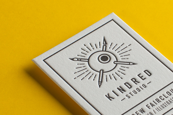Letterpress Kindred Cards #business #card #print #yellow #letterpress