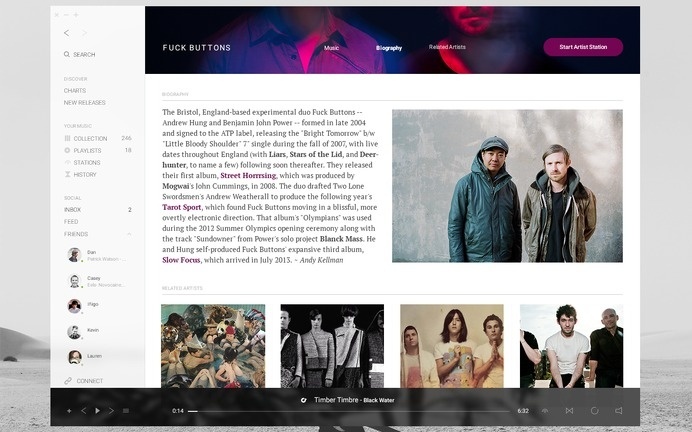 Tomahawk: A universal music player #crossplatform #design #player #interface #clean #music #minimalist #gui