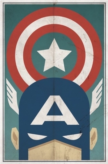 Vintage Style Comic Character Posters | Paper Crave #american #captain #vintage #poster