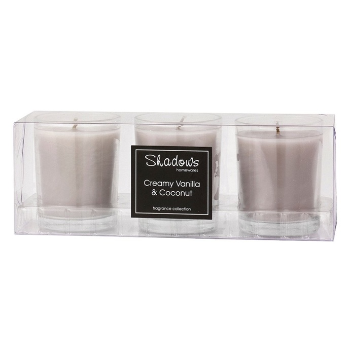 Trio Pack Creamy Vanilla & Coconut Scented Candle