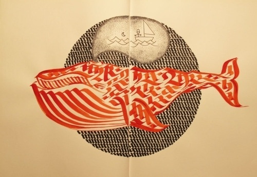 Domenico Romeo #whale #calligraphy #moby #dick