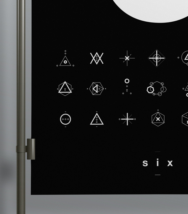 SIX // Symbols & Shapes on Behance #swiss #design #shapes #geometric #clean #symbols #mono #number #poster