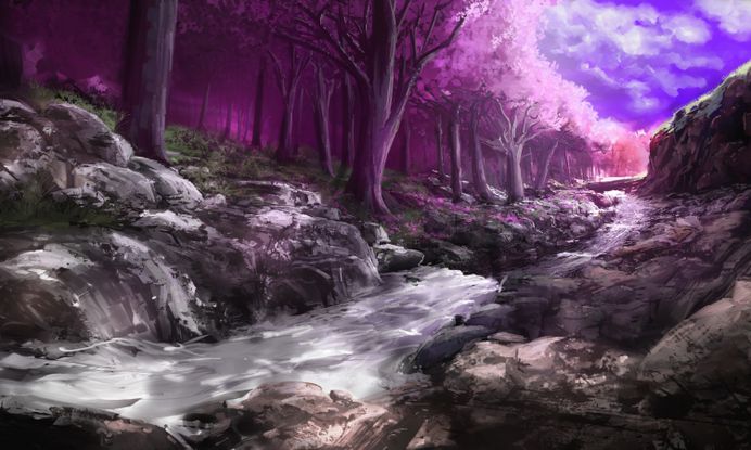 Fantasy Forest Tree Sky Wall Hd Background – WallpapersBae