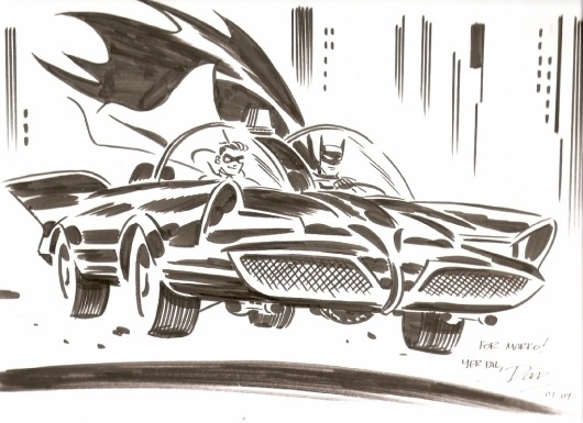 Batman and Robin by Darwyn Cooke, in MarkÂ Schweikert's Darwyn Cooke Comic Art Gallery Room #1960s #illustration #batman #comics #car #batmo