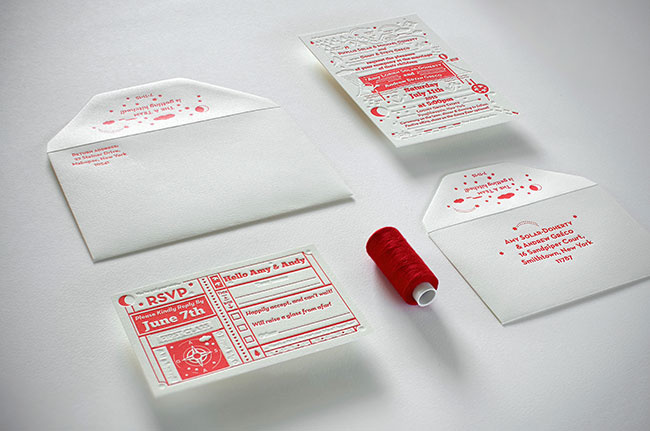 #Wedding #invitation suite designed by Katie Fechtmann and printed by Elegante Press