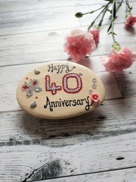 40th ruby wedding anniversary gift, 40th anniversary keepsake pebble, wedding anniversary gift for p - wedding anniversary for her