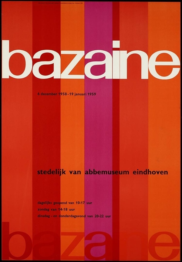 Bazaine Van Abbemuseum in Eindhoven, designer / art director: Crouwel, Wim, designer / art director: Kho Liang Ie #poster