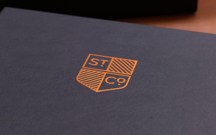 St. Collins Lane #logo #branding #deboss #shield