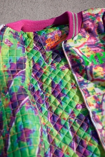 Details - Bethan Heslop — Graduate Collection #model #pink #neon #print #jeans #varsity #sportswear #hat #fashion #green