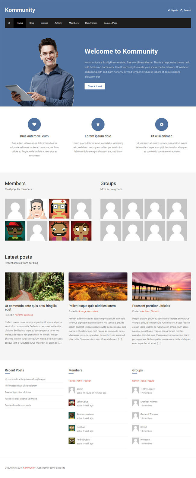 Kommunity : Free Responsive Buddypress Theme