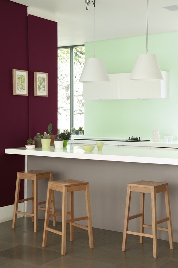 Modern kitchen with still life paintings #decor #kitchen #for #art #paintings