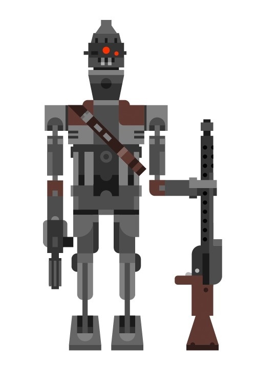 Another Star Wars bounty hunter illustration: the IG 88 assassin droid. Looks like I #illustration #wars #star
