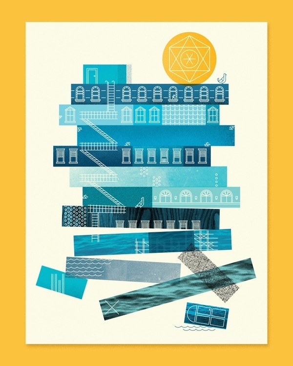 Re Build UpbySkinny Ships #illustration #poster #geometry #buildings #skinny ships