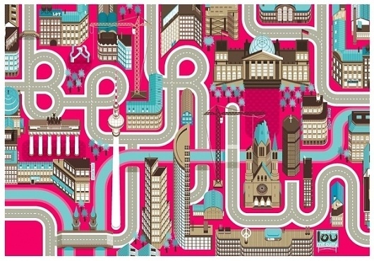 Cities, Roads & Factories on the Behance Network #cute #illustration #color #map